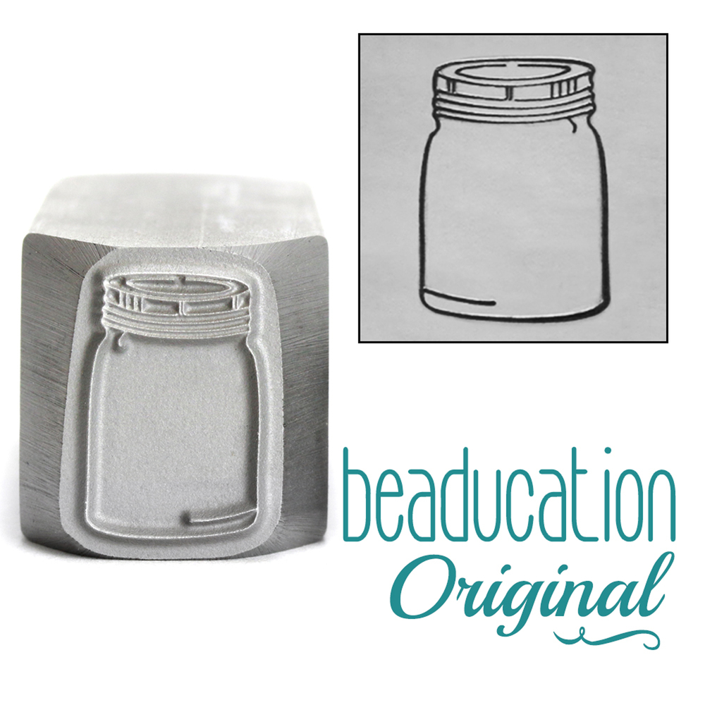 Metal Stamping Tools Mason Jar Metal Design Stamp, 16mm - Beaducation Original